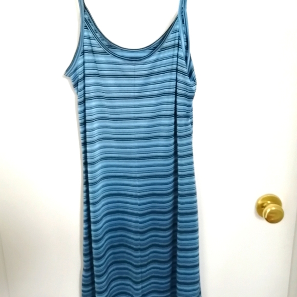 90s Blue Striped Dress - Picture 1 of 4